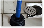 plugged floor or laundry drain